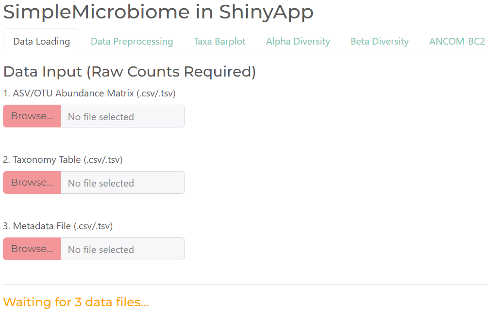 simplemicrobiome screenshot